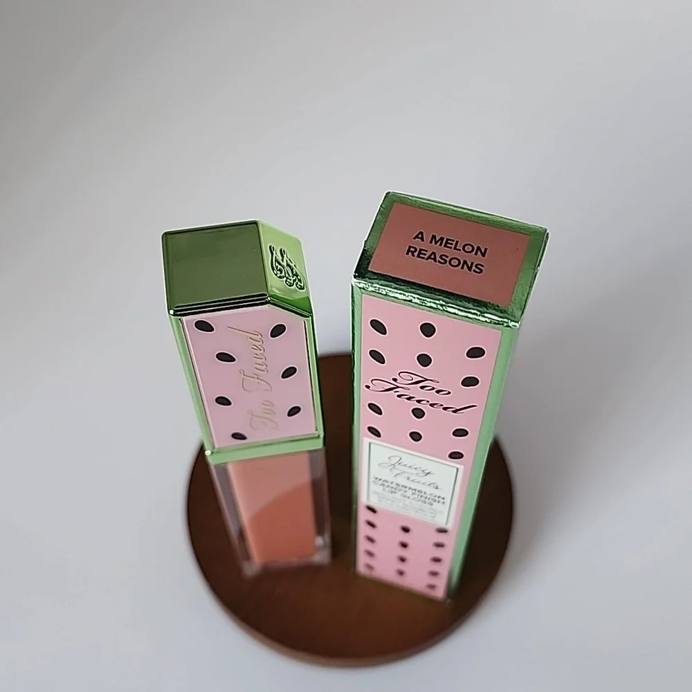 Too Faced Juicy Fruits Watermelon Candy Finish Lip Gloss - A Melon Reasons - Picture 2 of 8